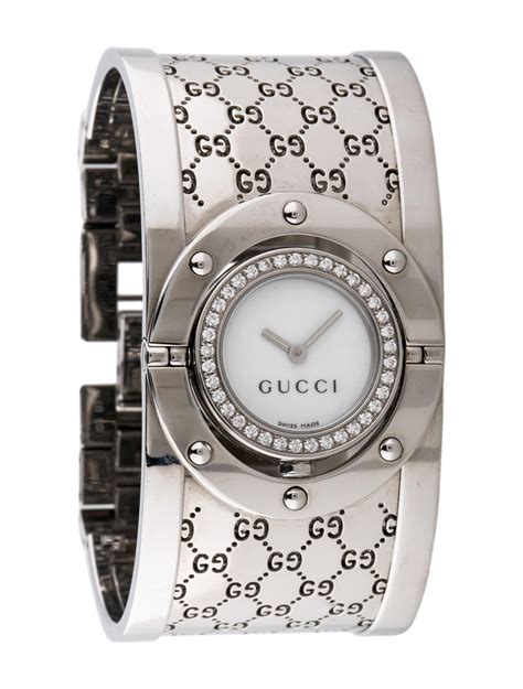 gucci bracelet watches ladies|gucci diamond watch ladies.